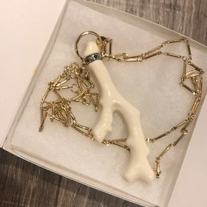 Stella & Dot gold/white coral necklace.
